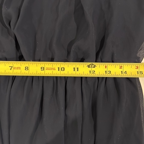 A. Byer Navy Blue Dress with Lace Cap Sleeves - Large - Picture 8 of 12